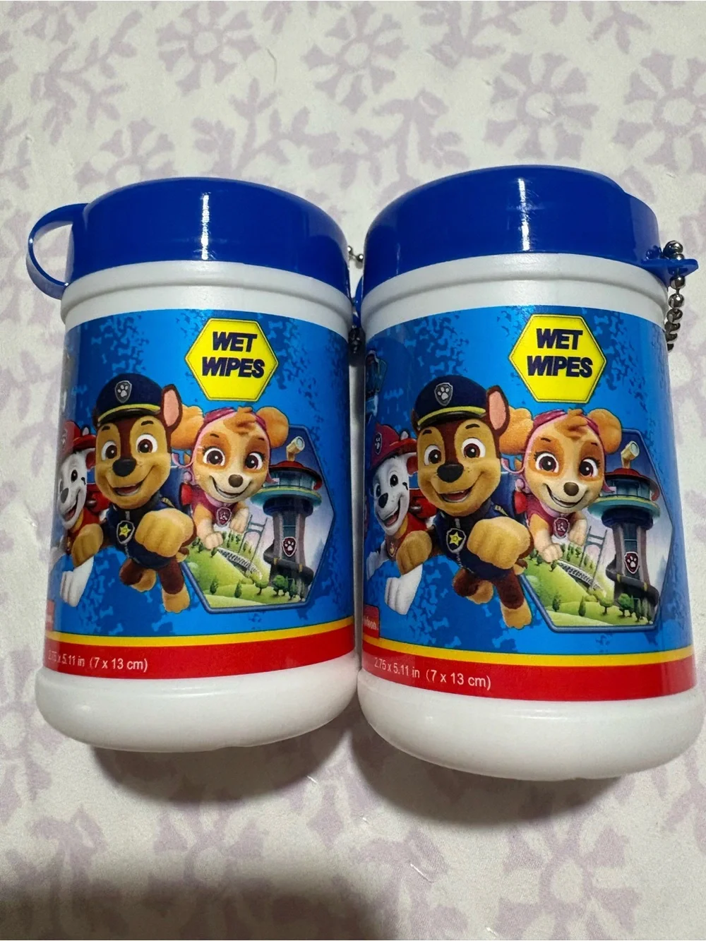 Paw Patrol Blue and White Wet Wipes Travel Containers (Set of 2)